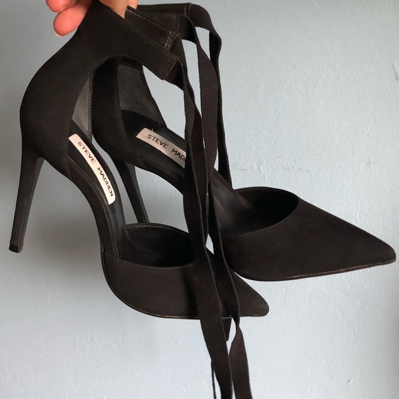 Steve Madden Heart Nubuck Leather Lace Up Heels - Picture 5 of 15